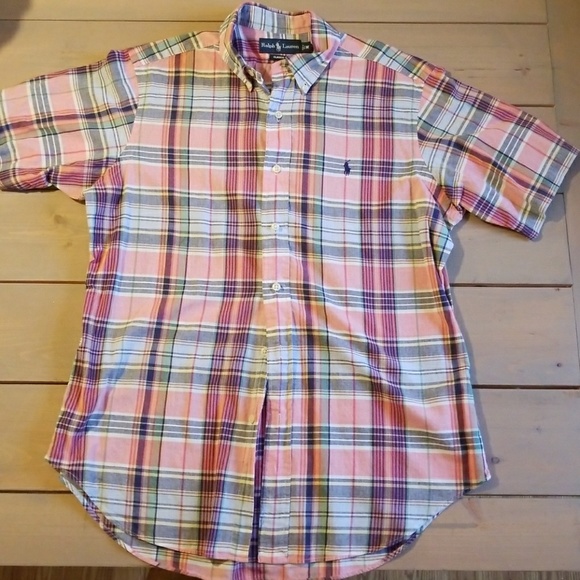 plaid polo button down shirts